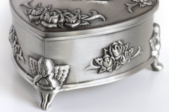 Irish Heart-Shaped Jewelry Box: Blessings in Pewter