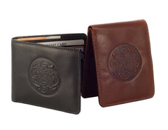 Irish Leather Wallet Celtic Wolf Hound Design by Our Maker-Partner in Co. Cork.