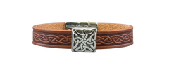 Irish Leather Bracelet Celtic Charms by Our Maker-Partner in Co. Cork
