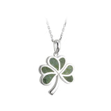 Authentic Sterling Silver Shamrock Pendant with Connemara Marble