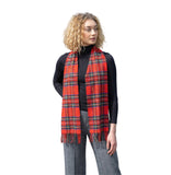 100% Brushed Merino Wool Scarf - Royal Stewart Red Tartan Plaid, 12