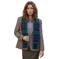 100% Irish Wool Scarf - Blackwatch Tartan Plaid, 12