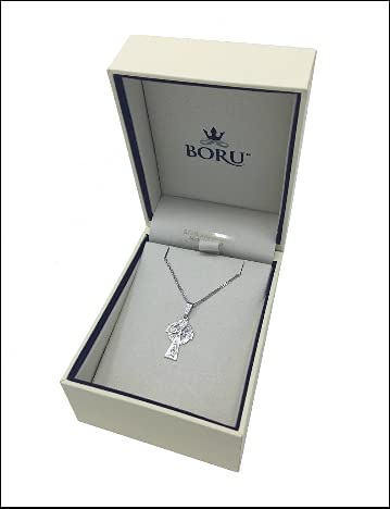 Claddagh Earrings Sterling Silver Trinity Knot Dancing Stone Made by Our Maker-Partner in Co. Dublin