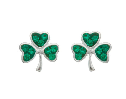 Shamrock stud earrings made in Ireland