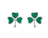 Shamrock stud earrings made in Ireland