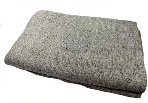 Solid Grey Irish Wool Throw Blanket - 100% Soft Lambswool (54" x 72")