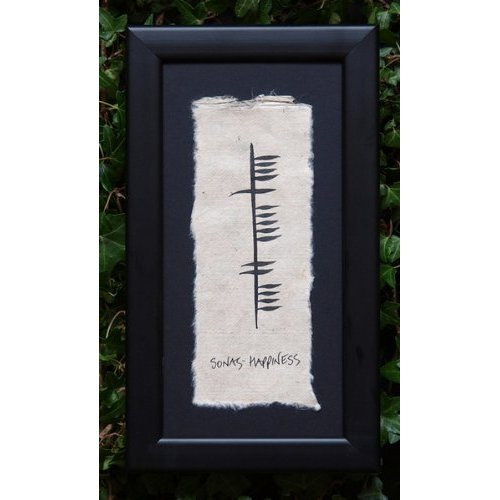 Irish Sonas Happiness Ogham Wall Art – Framed Celtic Home Décor, Made in Ireland