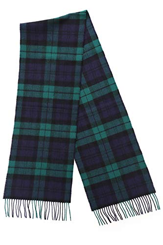 100% Irish Wool Scarf - Blackwatch Tartan Plaid, 12" x 71", Made in Ireland