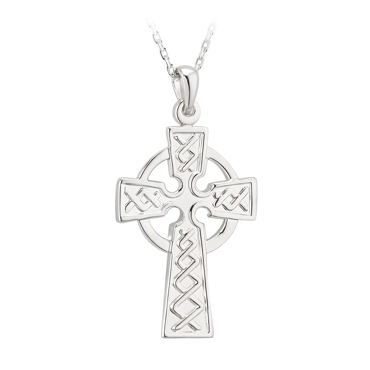Irish Men's Silver Celtic Cross Necklace