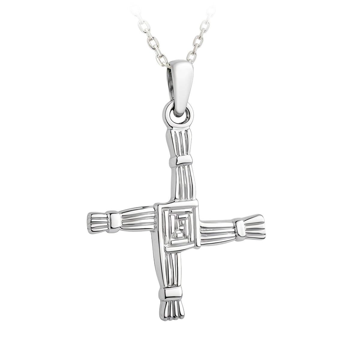 St. Brigid's Cross Necklace: Sterling Silver Craftsmanship – A Gift of Protection