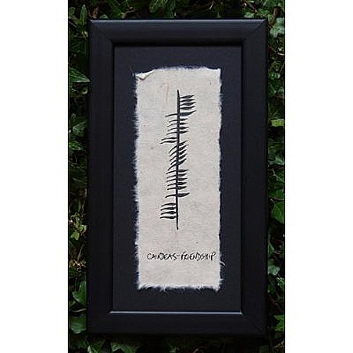 Irish Cairdeas Friendship Ogham Wall Art – Hand Scripted Celtic Writing, Framed, Made in Ireland
