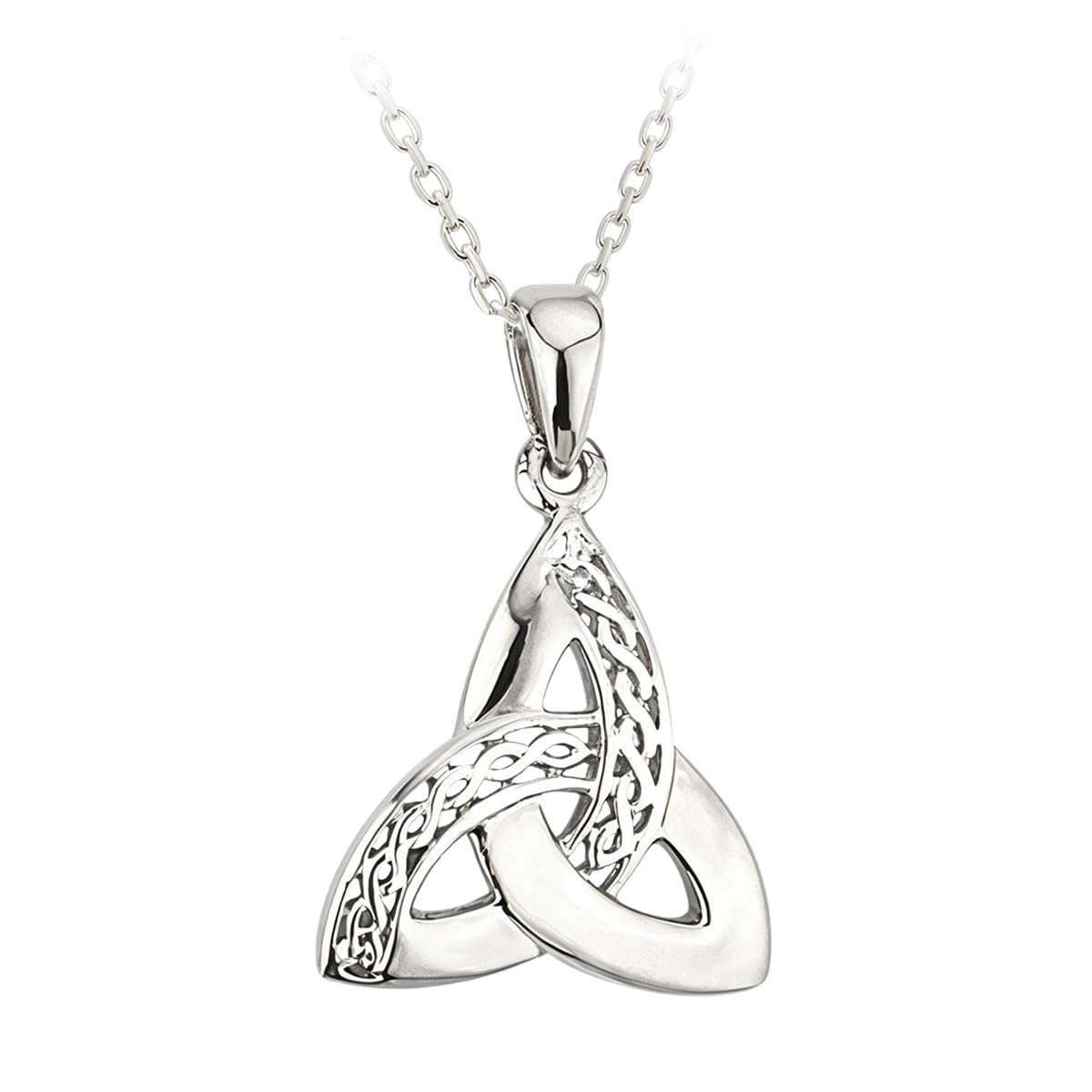 Gorgeous Celtic Weave Trinity Knot Necklace in Sterling Silver