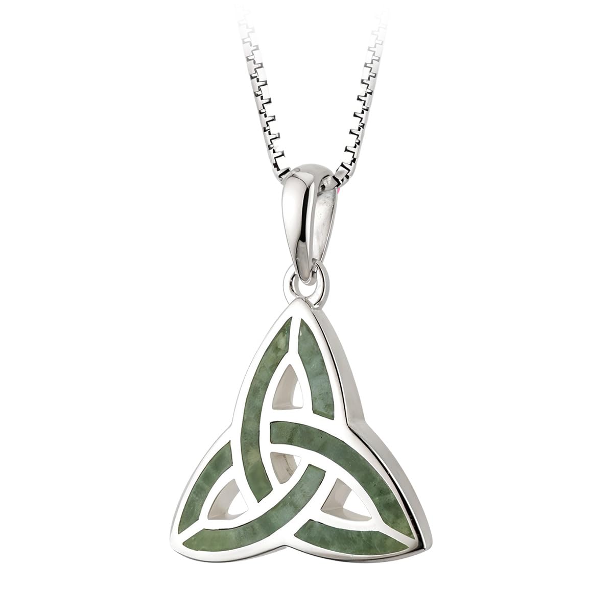 Connemara Marble Celtic Trinity Knot Pendant Necklace