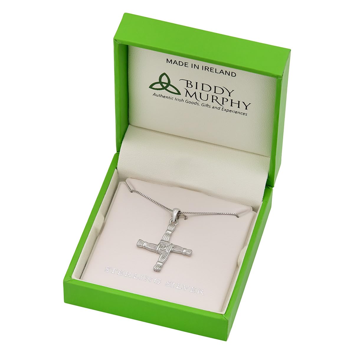 St. Brigid's Cross Necklace: Sterling Silver Craftsmanship – A Gift of Protection