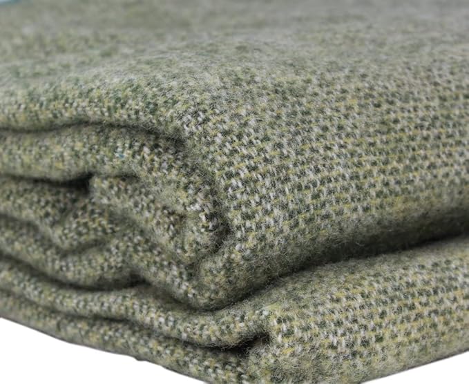 Solid Grey Irish Wool Throw Blanket – 100% Soft Lambswool (54" x 72"), Made in Ireland