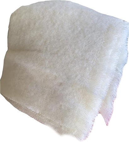 Irish Mohair Throw Blanket – Solid White, 70% Mohair Wool Blend (54" x 72"), Made in Ireland