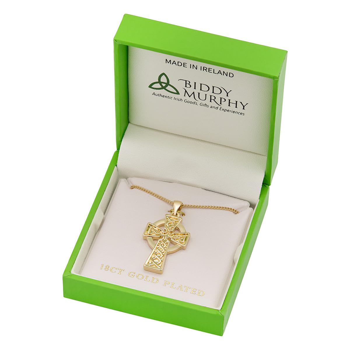 Gold-Plated Irish Celtic Cross Necklace