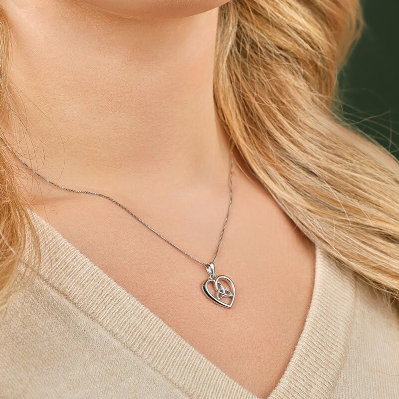 Trinity Knot Heart Necklace - Made in Ireland