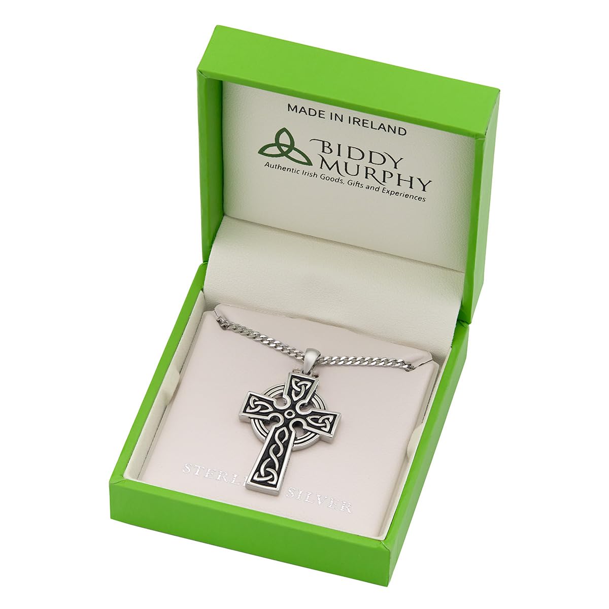 Men's Double-Sided Sterling Silver Celtic Cross Necklace