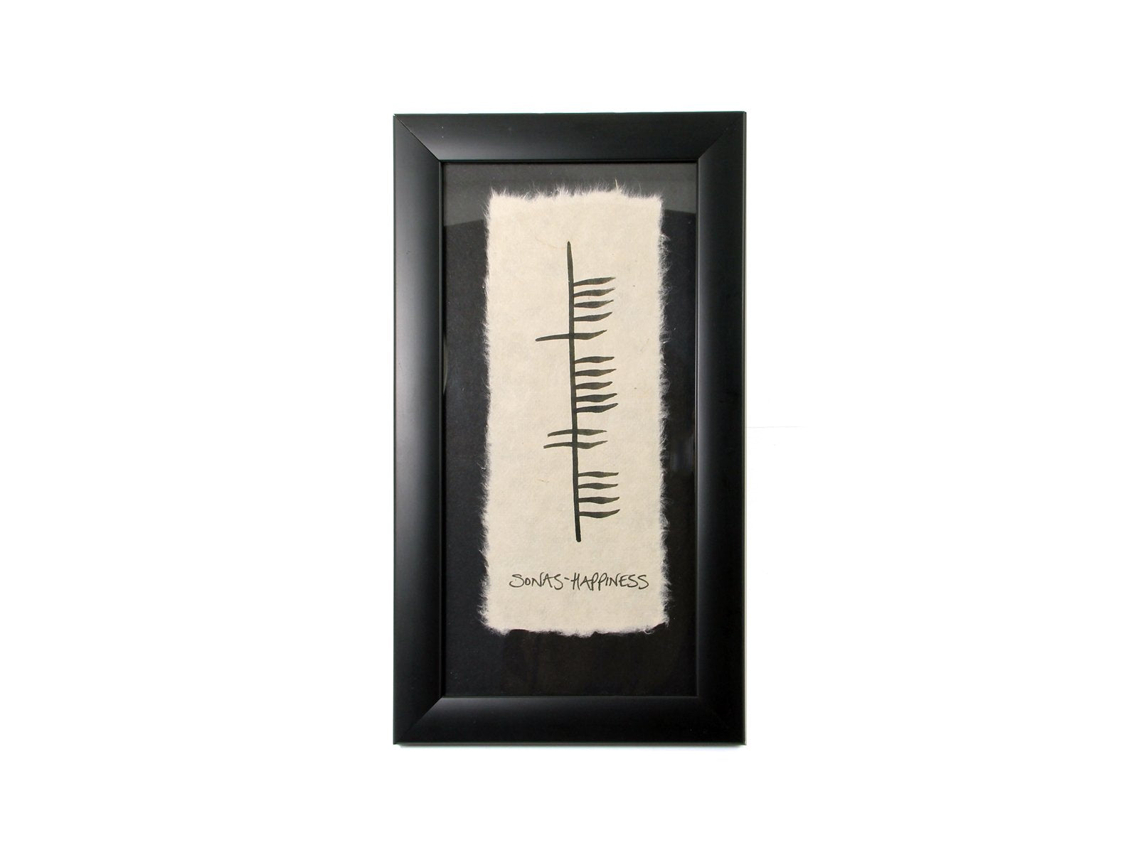 Irish Sonas Happiness Ogham Wall Art – Framed Celtic Home Décor, Made in Ireland