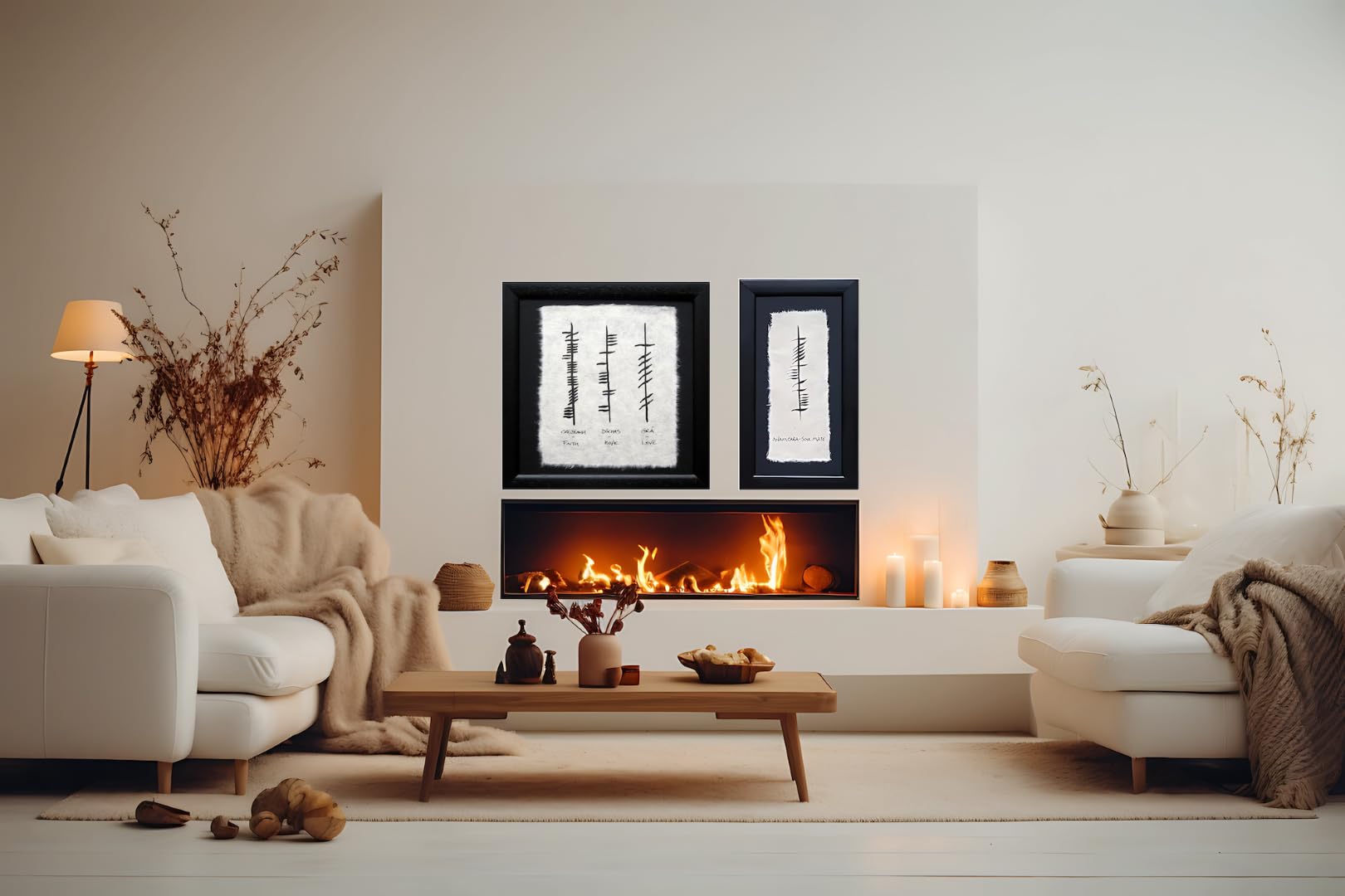 Irish Ogham Wedding Blessing Wall Art – Faith, Hope & Love, Framed, Made in Ireland