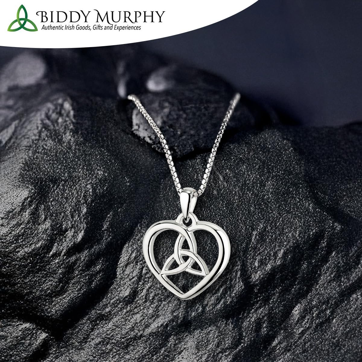 Trinity Knot Heart Necklace - Made in Ireland