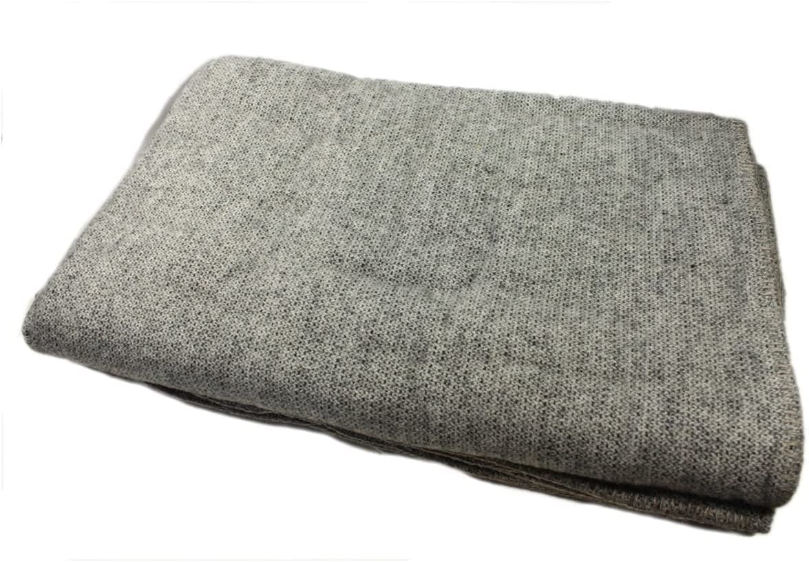 Solid Grey Irish Wool Throw Blanket - 100% Soft Lambswool (54" x 72")