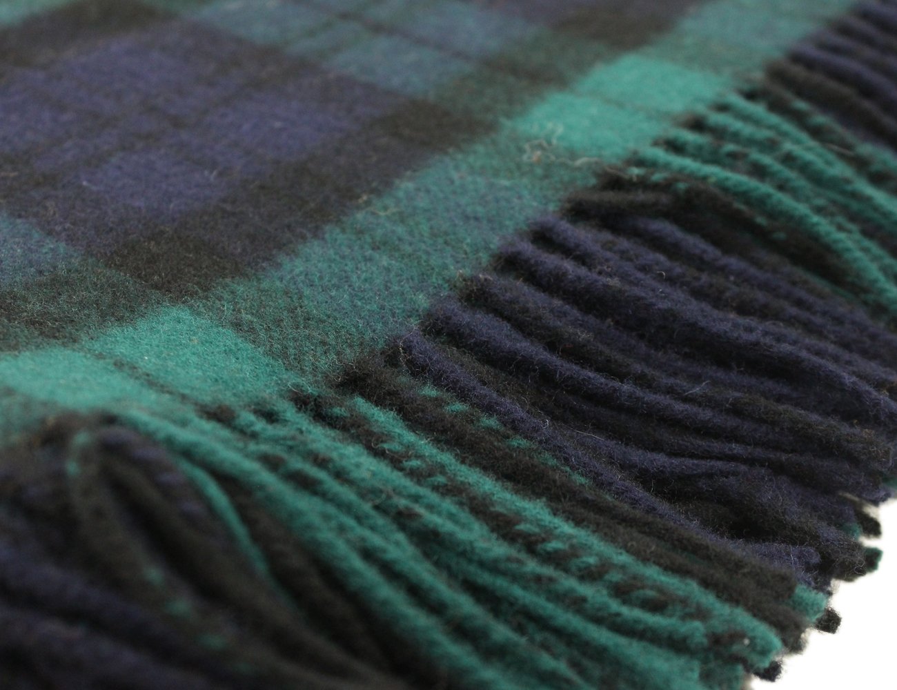 100% Irish Wool Tartan Throw Blanket - Blackwatch Plaid (54" x 71")