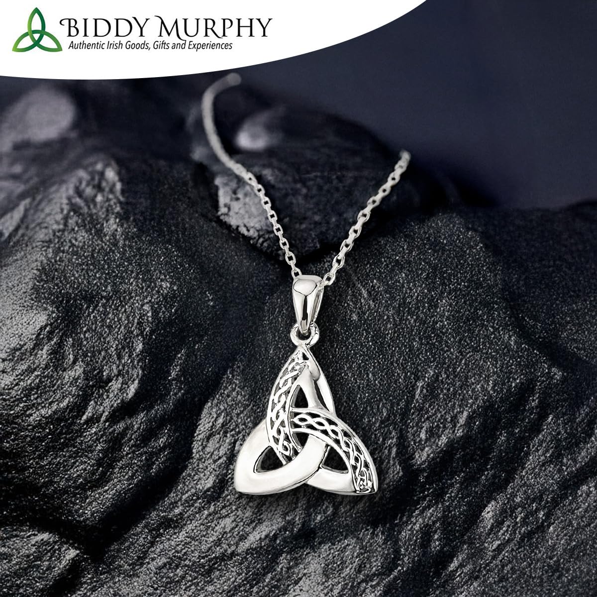 Gorgeous Celtic Weave Trinity Knot Necklace in Sterling Silver