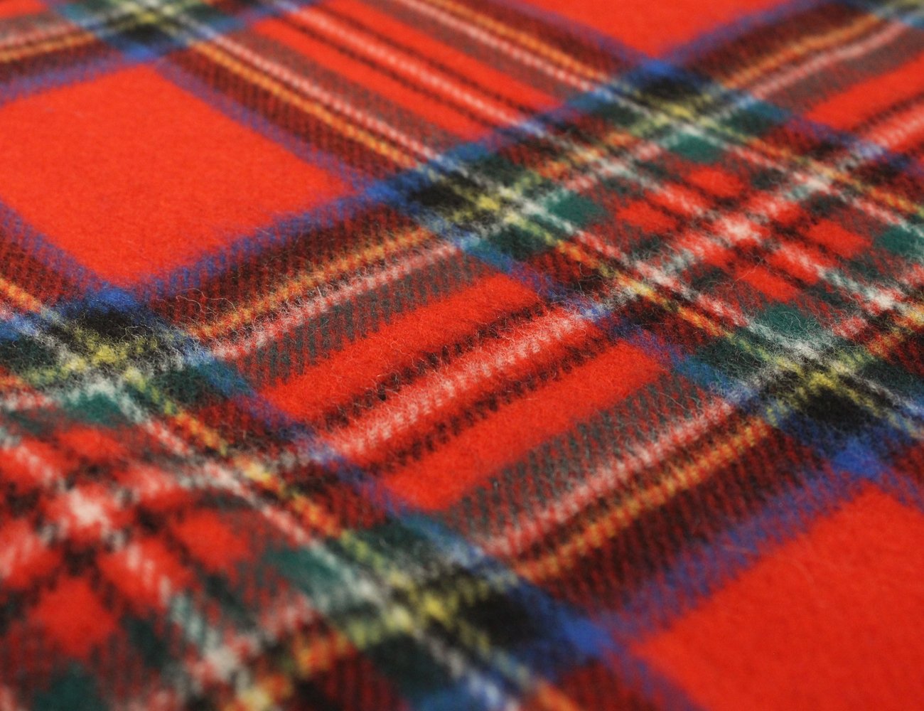 100% Irish Wool Tartan Throw Blanket - Royal Stewart Red Plaid (54" x 71")