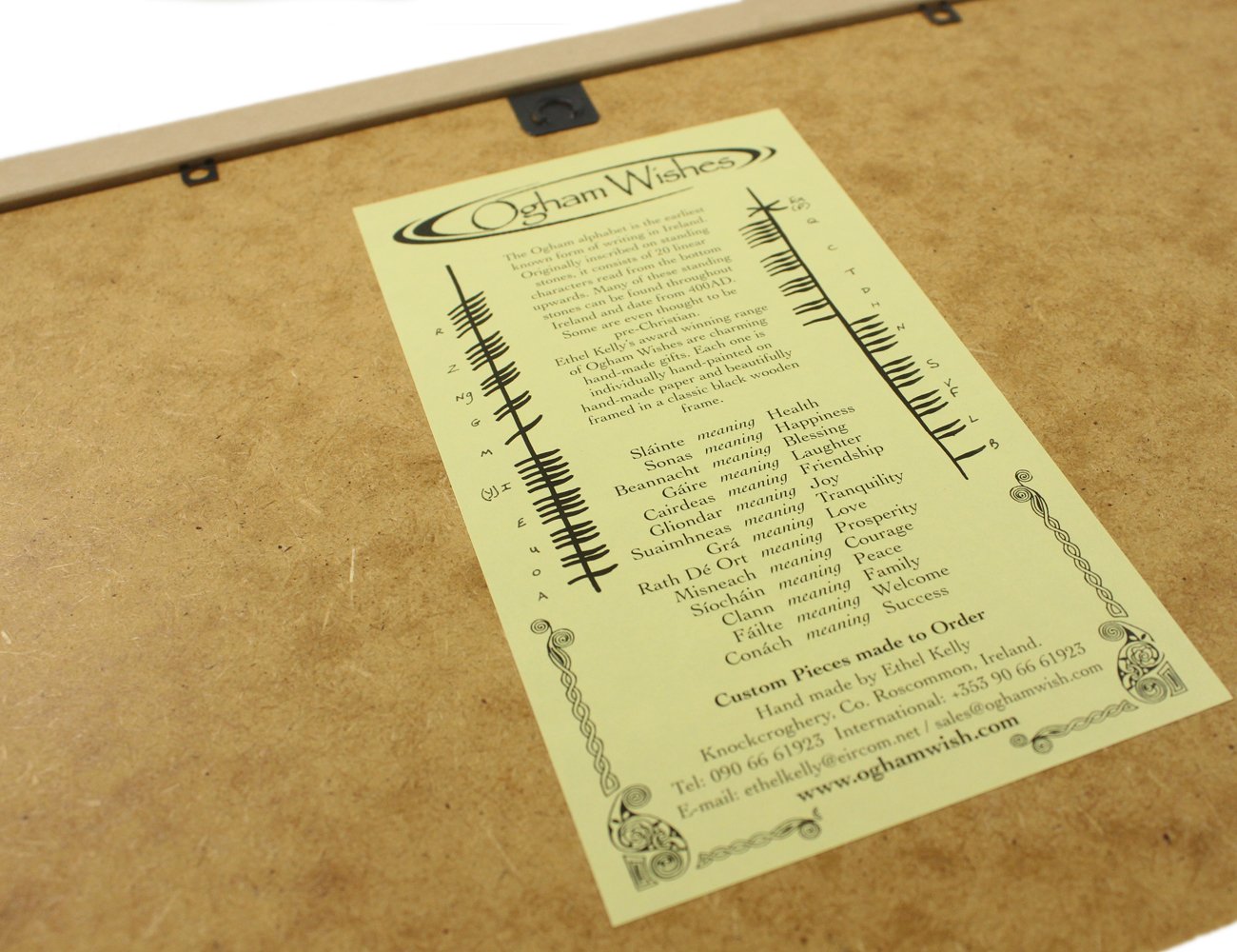 Irish Ogham Wedding Photo Frame, 4 x 6 in – Love & Happiness, Made in Ireland