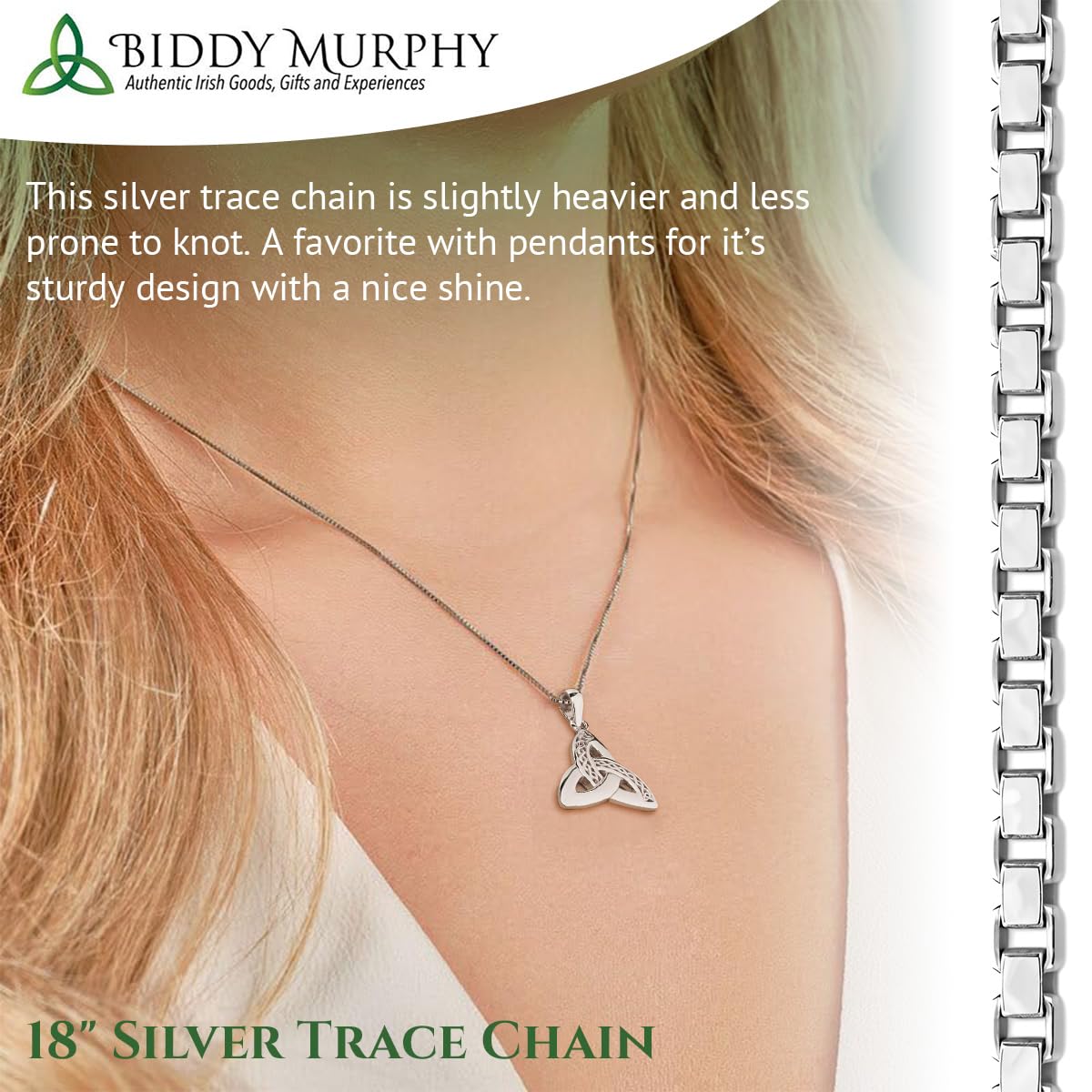 Gorgeous Celtic Weave Trinity Knot Necklace in Sterling Silver
