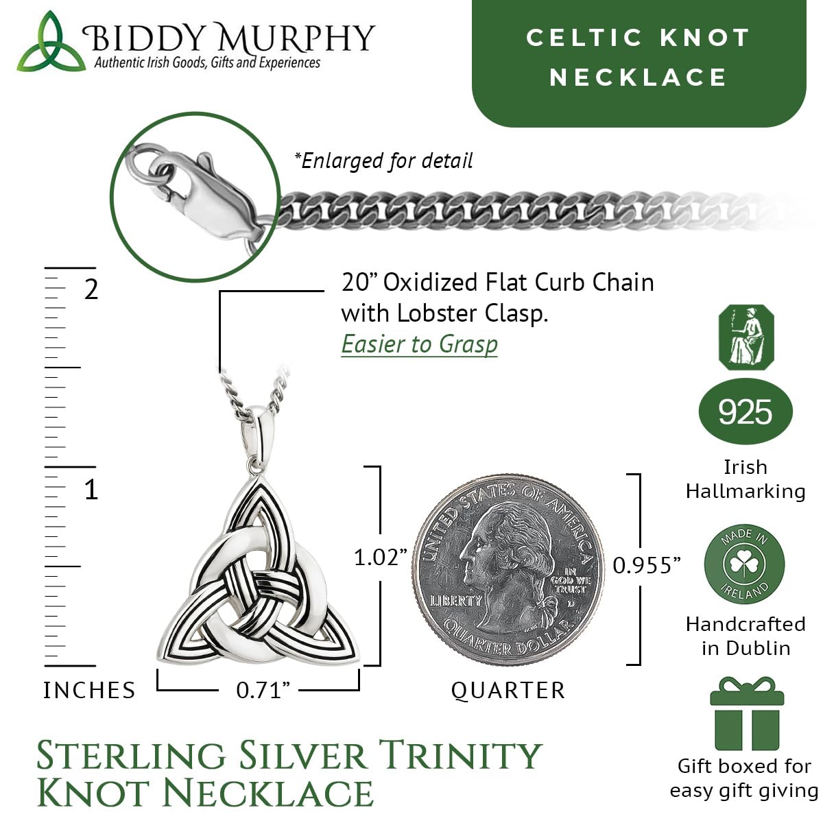 Sterling Silver Trinity Knot Necklace: Symbol of Enduring Love