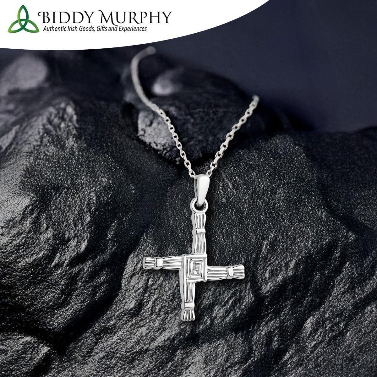 St. Brigid's Cross Necklace: Sterling Silver Craftsmanship – A Gift of Protection