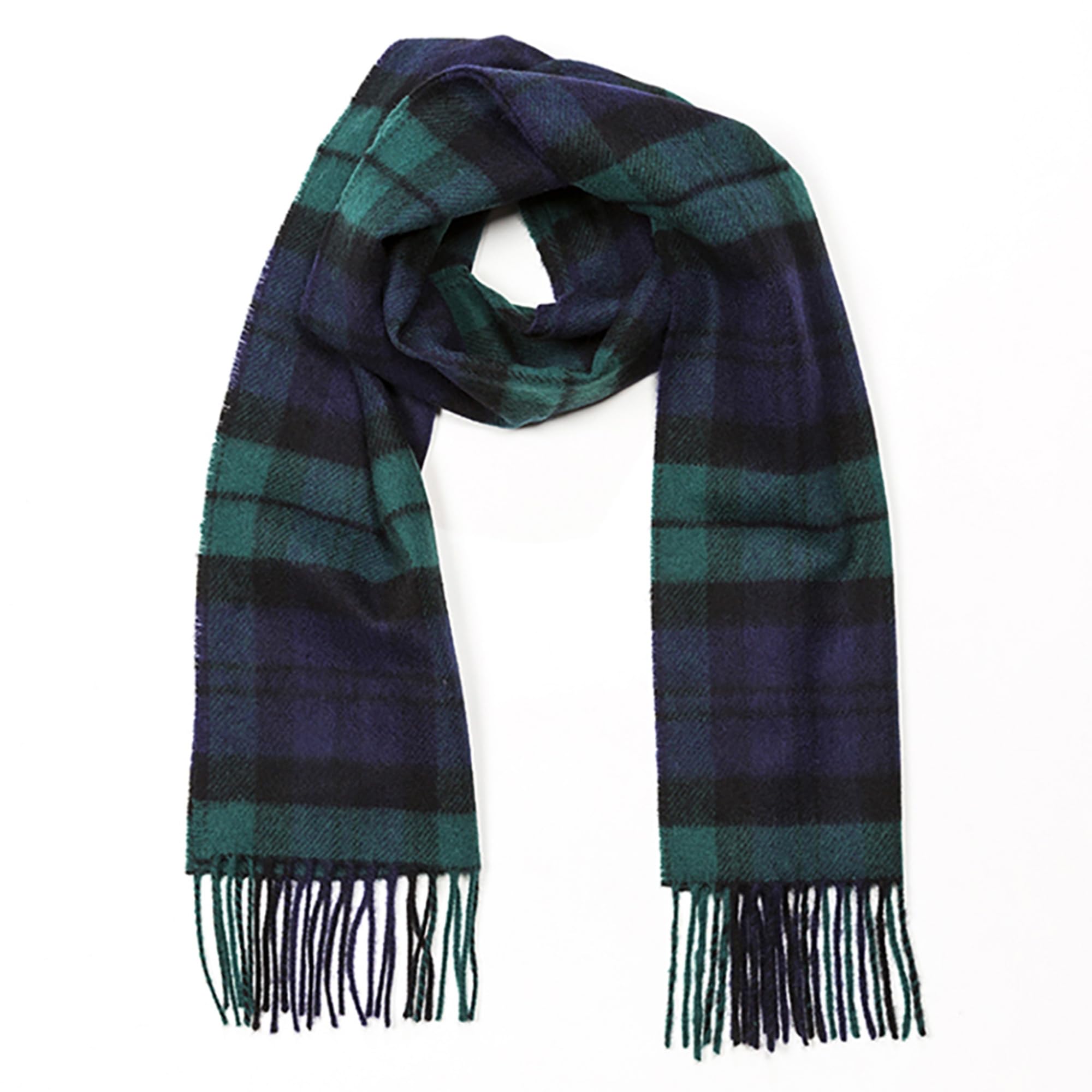 100% Irish Wool Scarf - Blackwatch Tartan Plaid, 12" x 71", Made in Ireland