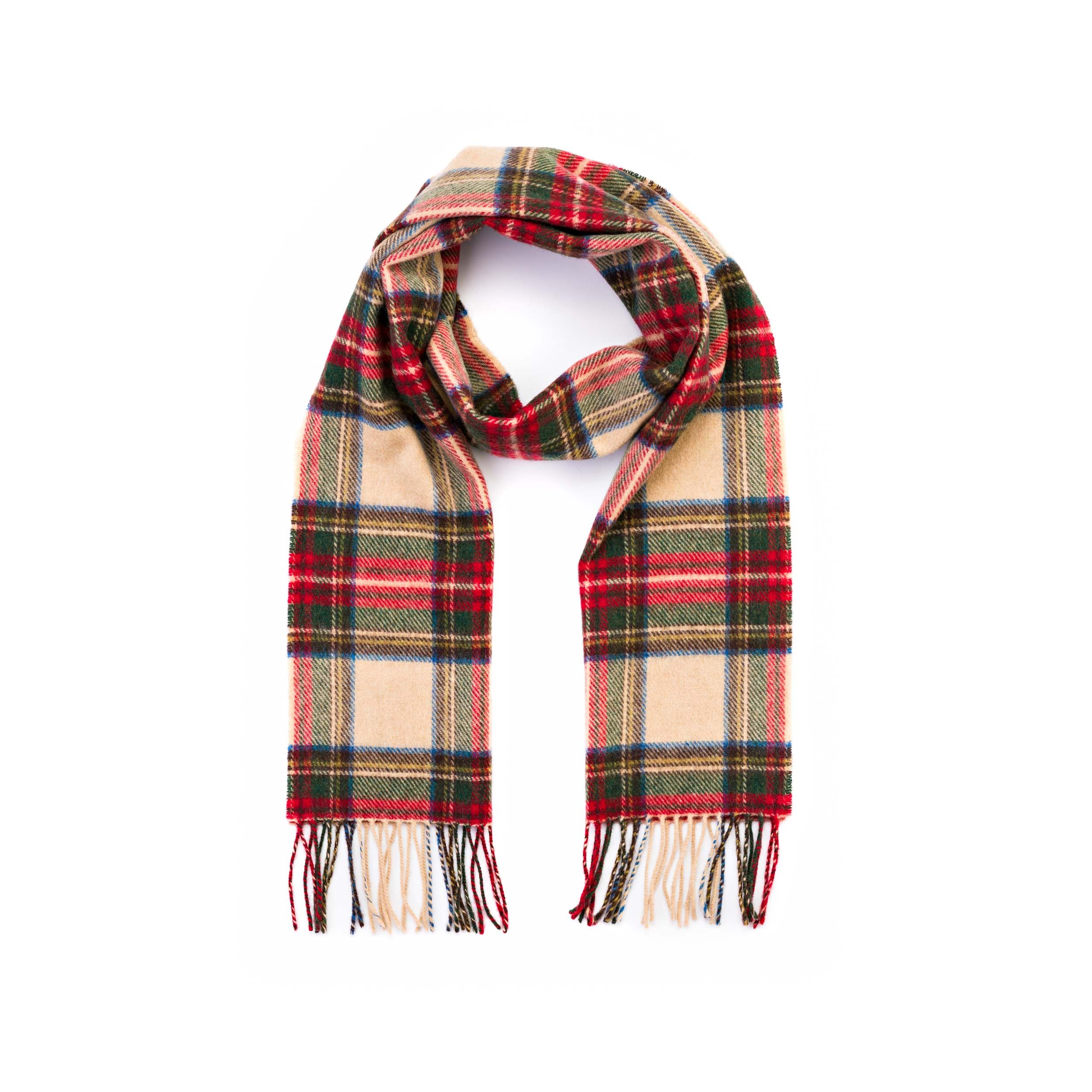 100% Irish Wool Scarf -  Dress Stewart Tartan Plaid, 12" x 71", Made in Ireland