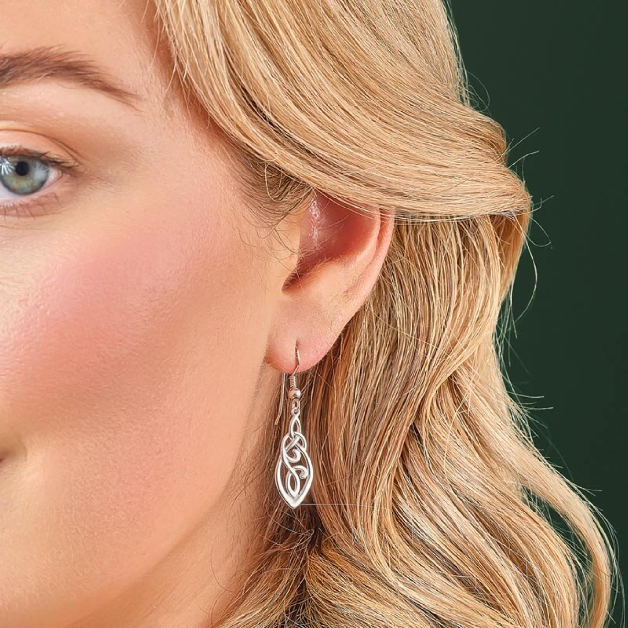 Sterling Silver Trinity Knot & Celtic Knot Drop Earrings