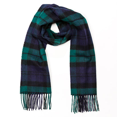 100% Irish Wool Scarf - Blackwatch Tartan Plaid, 9" x 78", Made in Ireland
