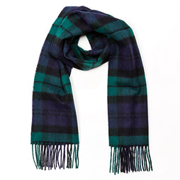 100% Irish Wool Scarf - Blackwatch Tartan Plaid, 12" x 60", Made in Ireland