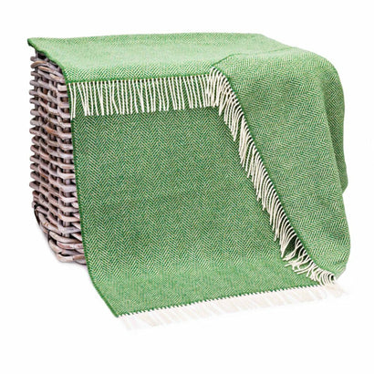 54" x 71" Merino Cashmere Wool Blend Throw Blanket 95% | 5% Ultra Soft Herringbone Pattern