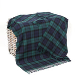 100% Irish Wool Plaid Throw Blanket, Made in Ireland, 54