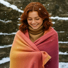 70% Mohair 30% Wool Blend Throw Blanket, 54