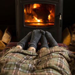 100% Irish Wool Tartan Throw Blanket - Pale Green & Beige, 54