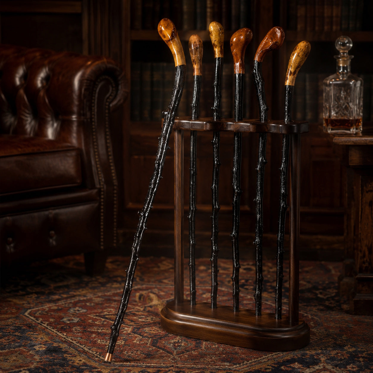 Imported Shillelagh Wooden 36" Irish Walking Stick - Handcrafted 100% Blackthorn Wood Cane (Black High Gloss Lacquered)