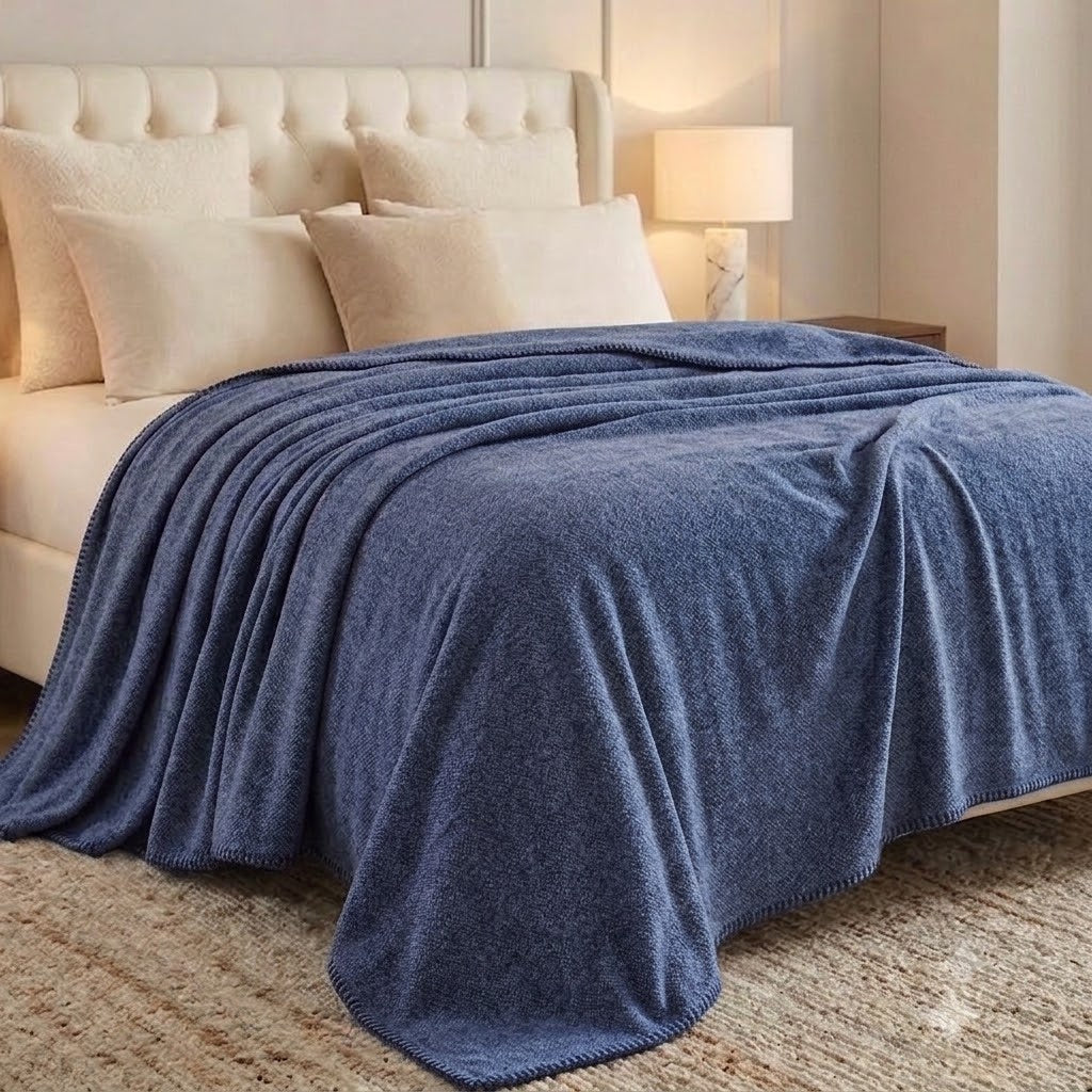 100% Irish Wool Blanket (Blackberry, Queen/King Size 108" x 90"), Made in Ireland