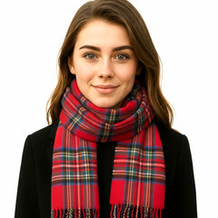 100% Wool Irish Plaid Scarf for Men and Women - 12