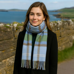 100% Wool Irish Plaid Scarf for Men and Women - 12