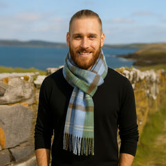 100% Wool Irish Plaid Scarf for Men and Women - 12