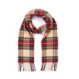 100% Irish Wool Plaid Scarf for Men and Women - Made in Ireland (12" x 71")