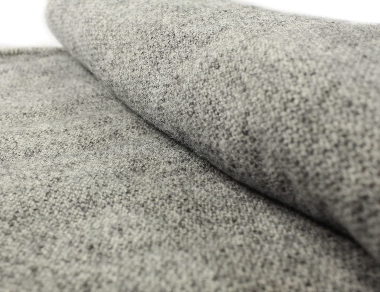 Solid Grey Irish Wool Throw Blanket – 100% Soft Lambswool (54" x 72"), Made in Ireland